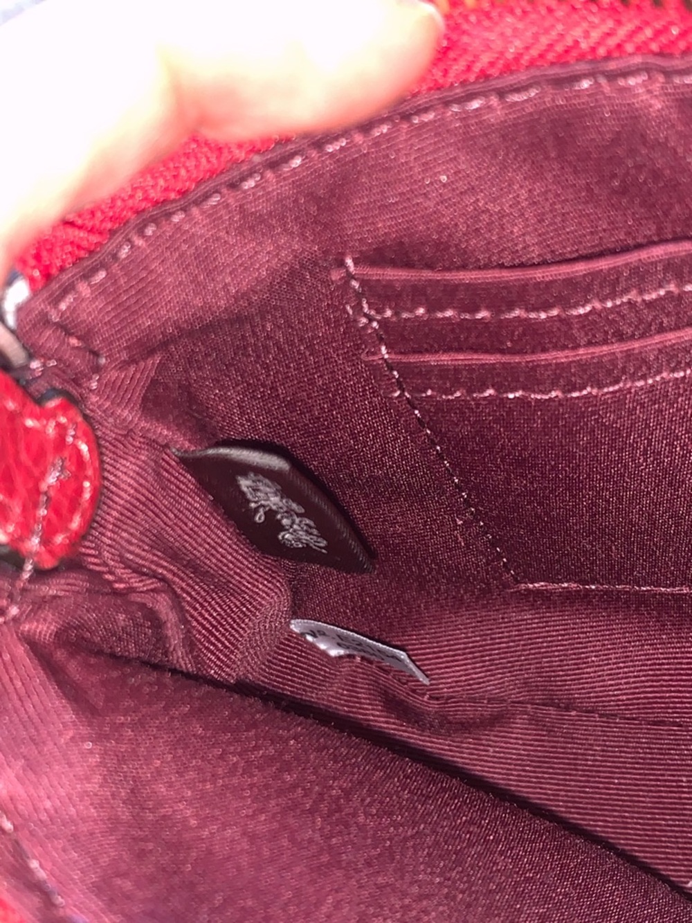Coach Nolita 15 Cherry Red Pebbled Leather Mini Bag Wristlet New - Picture 6 of 7